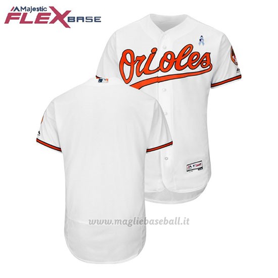 Maglia Baseball Uomo Baltimore Orioles Bianco 2018 Dia del Padre Flex Base